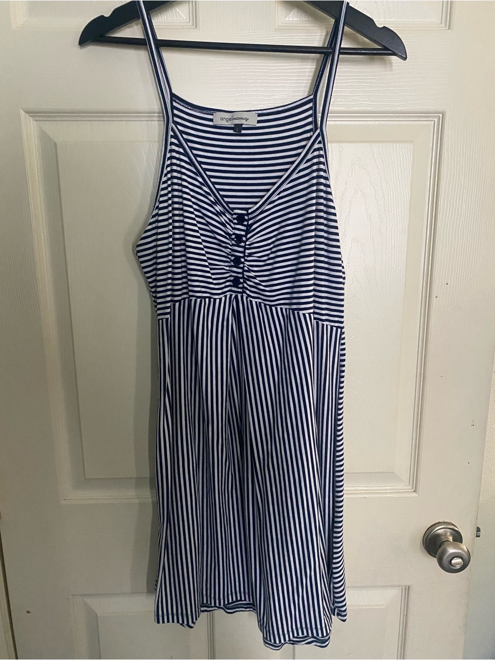 Striped Navy & White Maternity Dress with Robe and Swaddle set